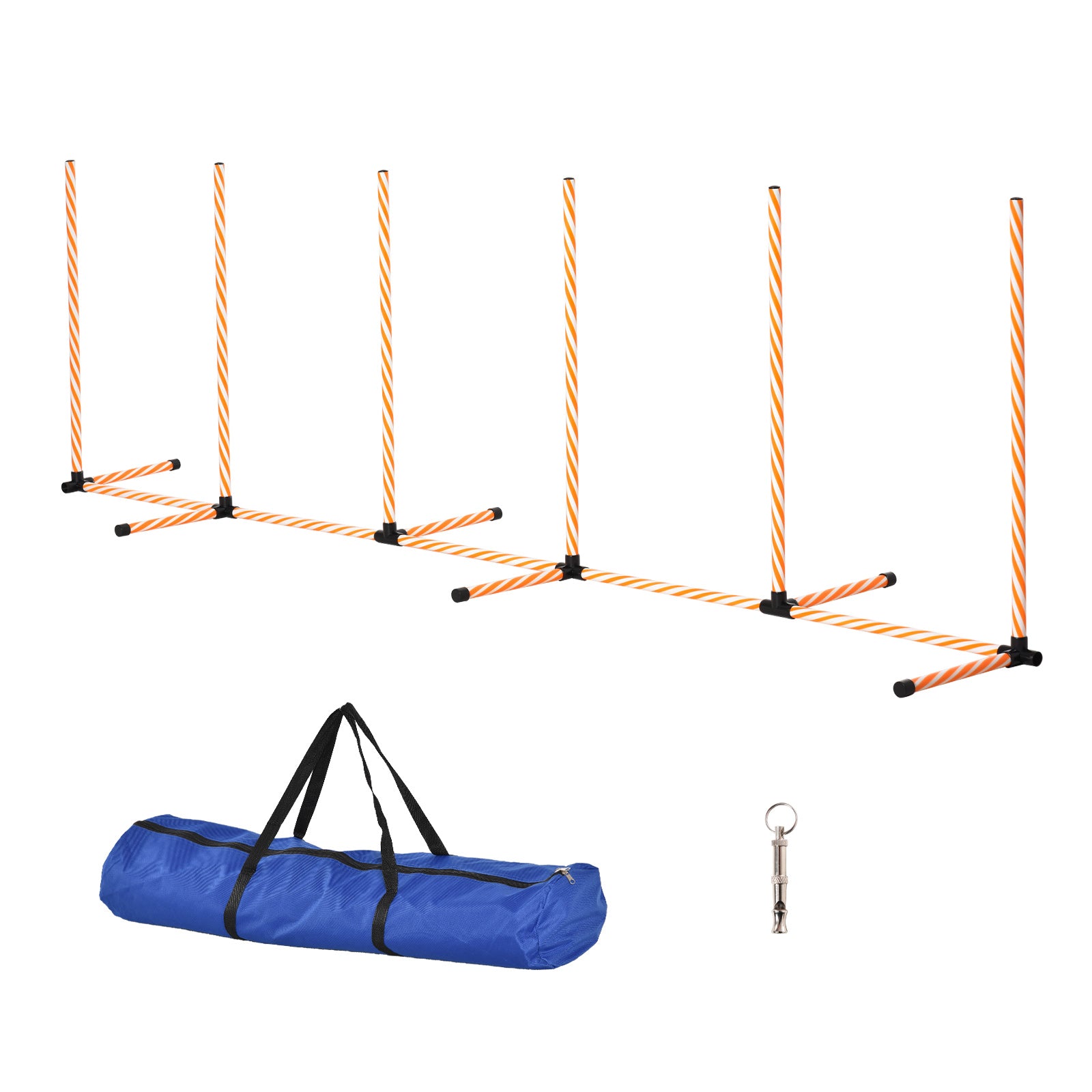 PawHut Dog Agility Weave Poles Training Obstacle Course Set Slalom Equipment with Bag