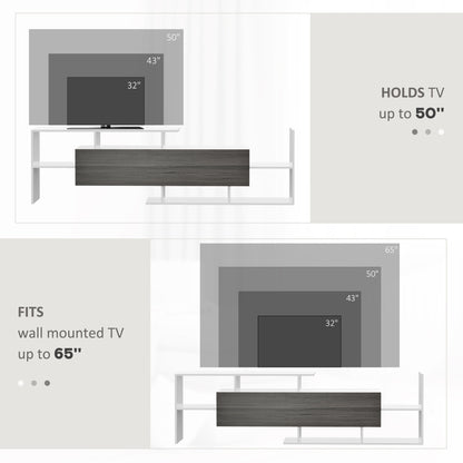 Homcom Modern TV Cabinet with Wall Shelf