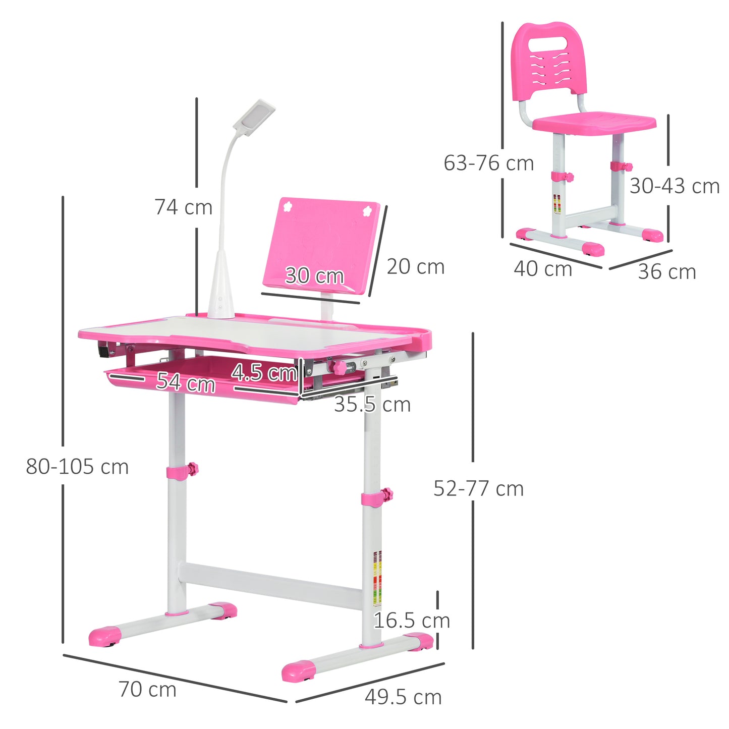 Homcom Kids Desk and Chair Set