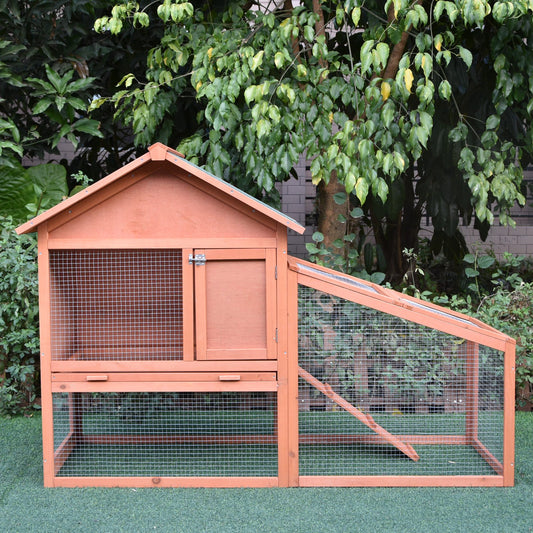 PawHut 2 Tier Rabbit Hutch Outdoor