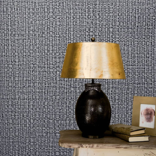 Noordwand Wallpaper Vintage Deluxe Course Fabric Look Dark Grey