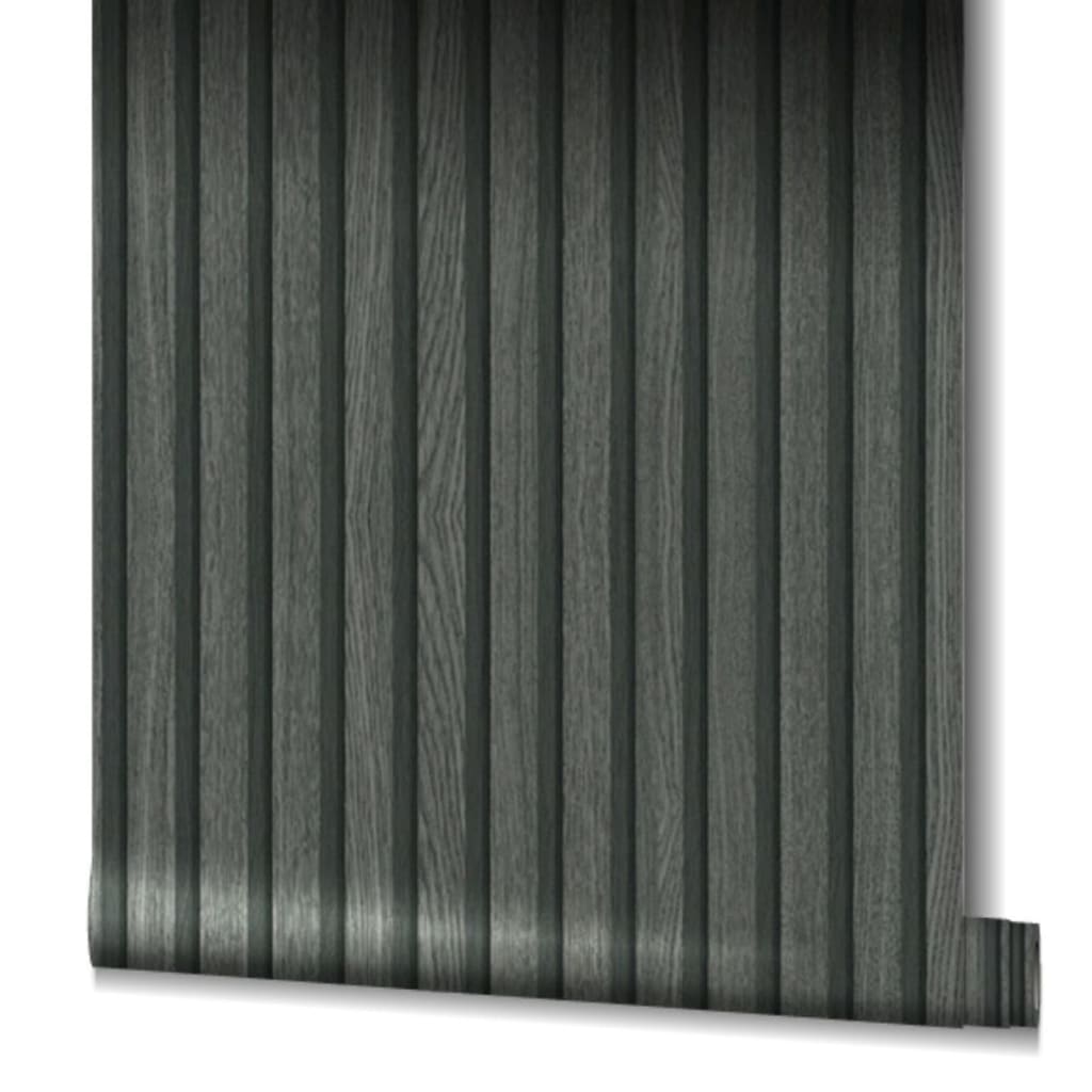 Noordwand Wallpaper Botanica Wooden Slats Black and Grey