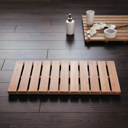 RIDDER Wooden Bathroom Rug Grating Nature 72x38 cm