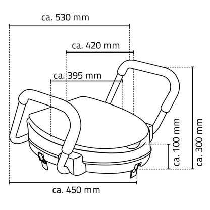 RIDDER Toilet Seat with Safety Grab Rail White 150 kg A0072001