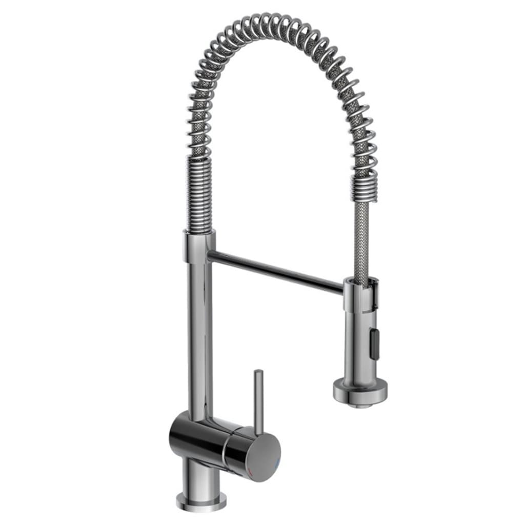 SCHÜTTE Sink Mixer with High Round Spout BOSTON Spiral Spring Chrome