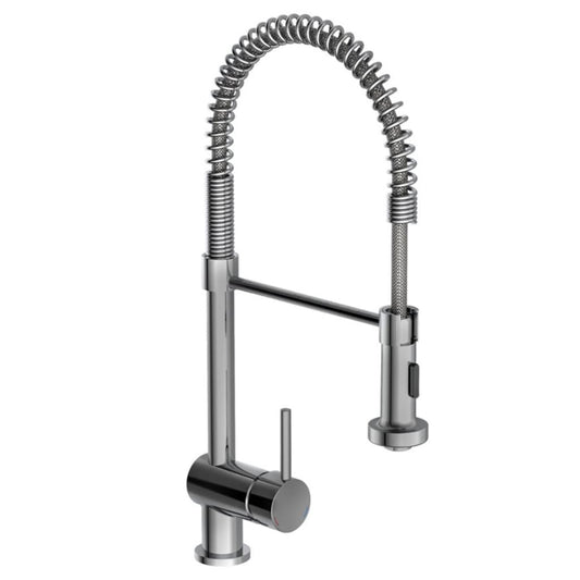 SCHÜTTE Sink Mixer with High Round Spout BOSTON Spiral Spring Chrome