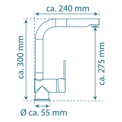 SCHÜTTE Sink Mixer with Pull-out Spout LONDON Graphite Matt