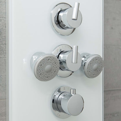 SCHÜTTE Glass Shower Panel with Thermostatic Mixer LANZAROTE White