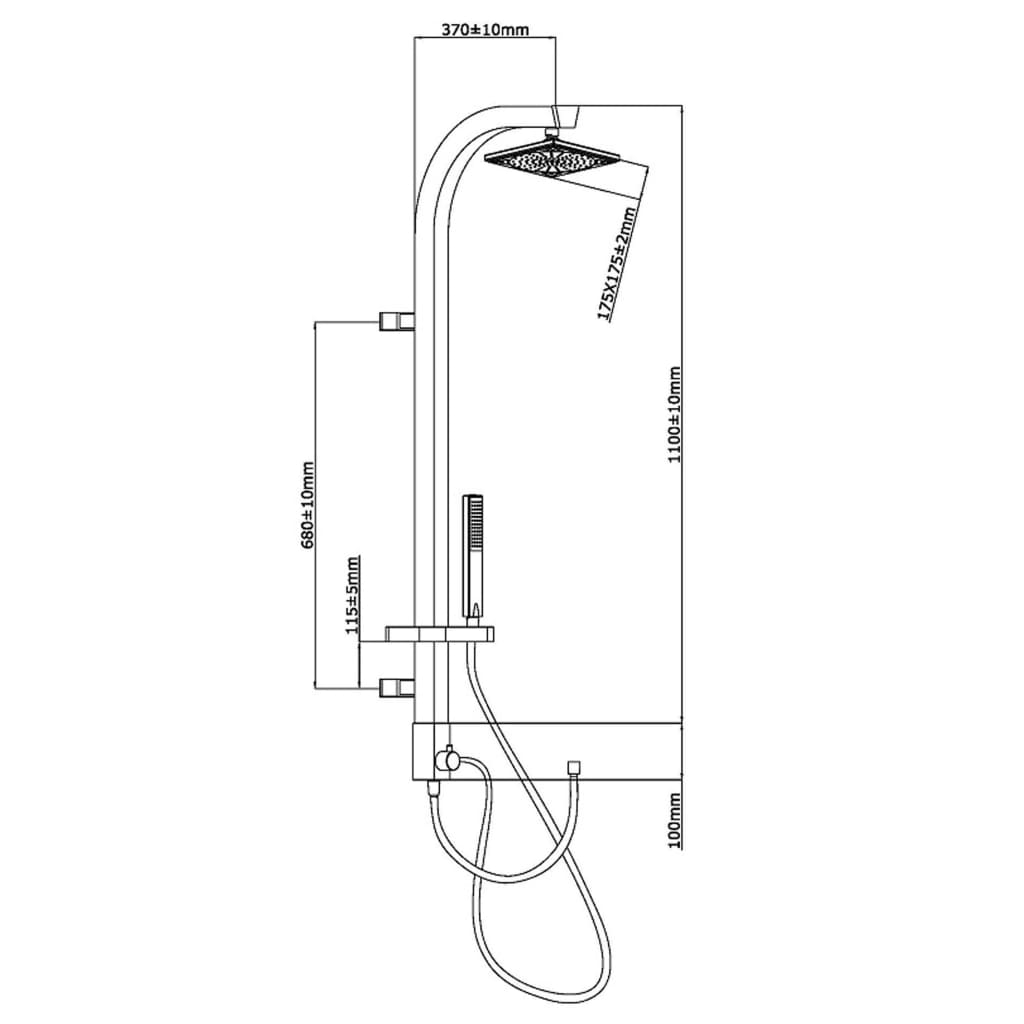 SCHÜTTE Overhead Shower Set MADAGASKAR Black-Chrome