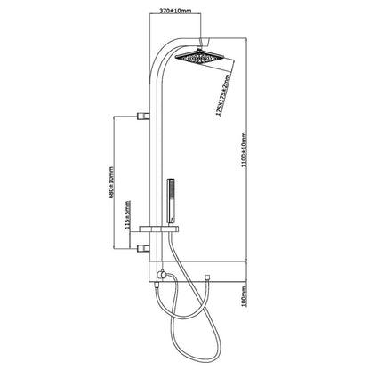 SCHÜTTE Overhead Shower Set MADAGASKAR Black-Chrome