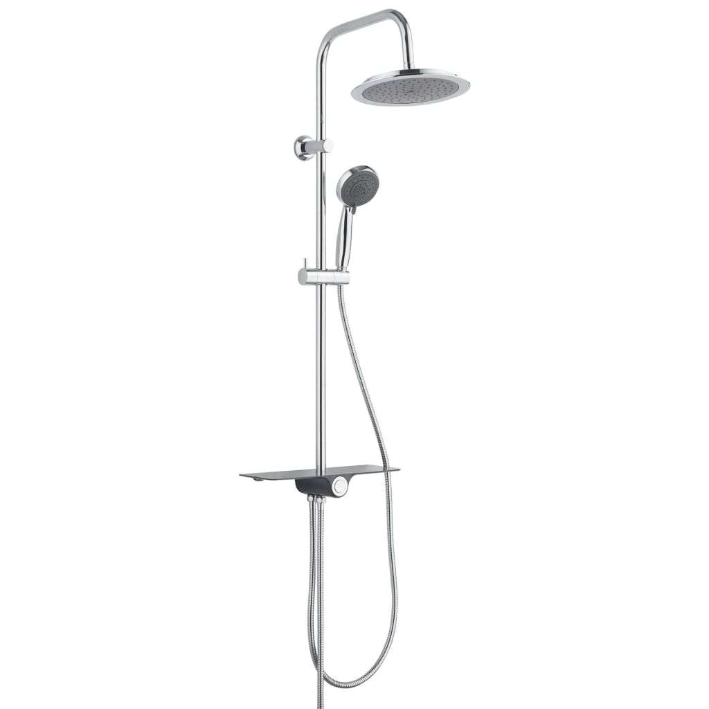 SCHÜTTE Overhead Shower Set with Tray AQUASTAR Anthracite-Chrome