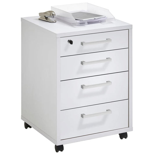 FMD Mobile Drawer Cabinet 48x49.5x65.5 cm White