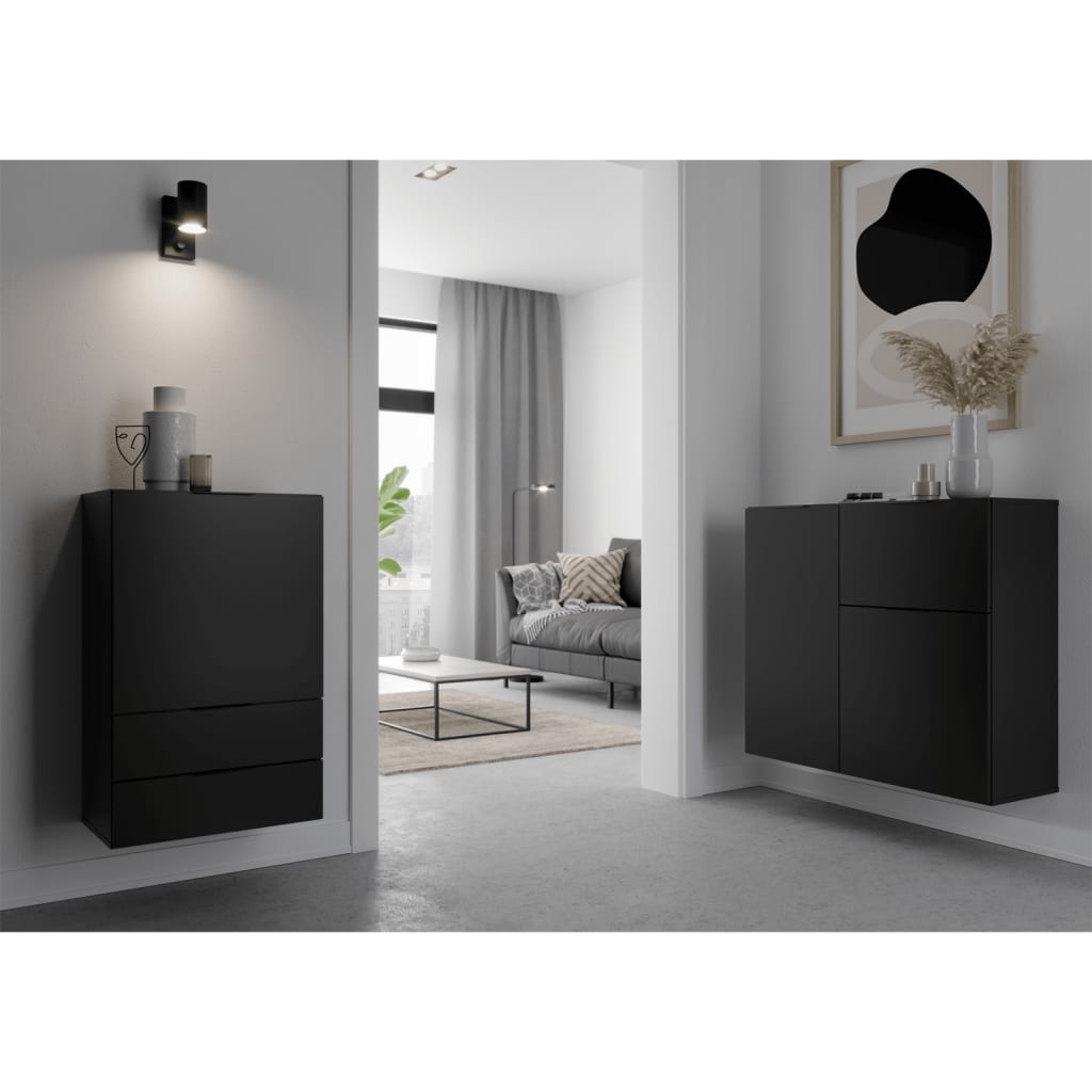 FMD Dresser with Drawer and Doors 89.1x31.7x81.3 cm Black