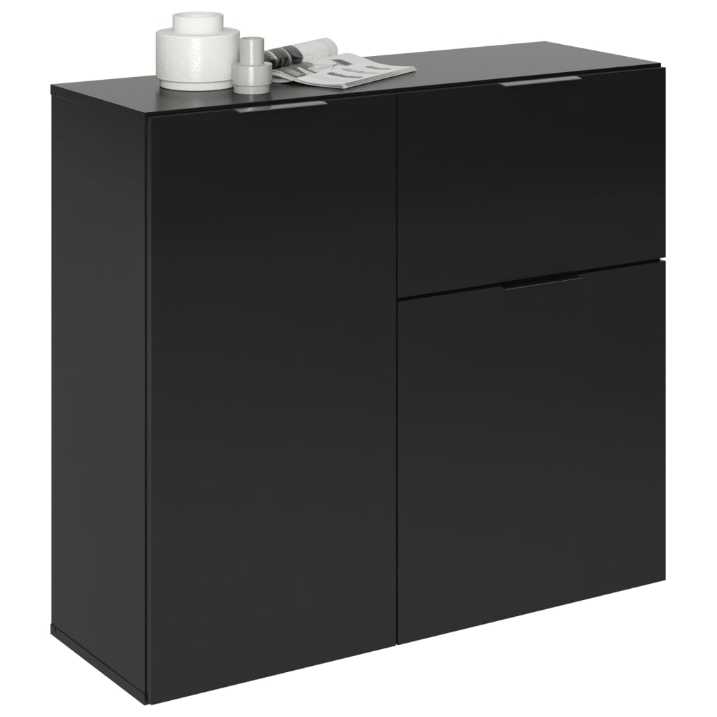 FMD Dresser with Drawer and Doors 89.1x31.7x81.3 cm Black