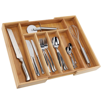 HI Bamboo Cutlery Tray Extendable