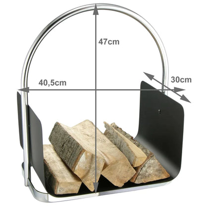 HI Firewood Holder Silver 40.5x30x47 cm