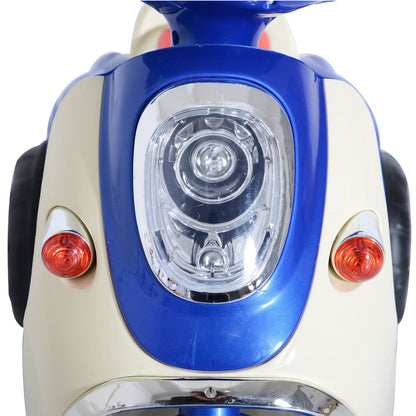 Homcom Plastic Music Playing Electric Ride-On Motorbike w/ Lights Blue