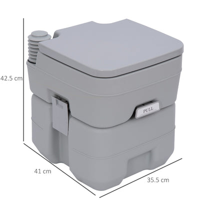 Outsunny Portable Camping Toilet Potty Mobile Toilet-Grey