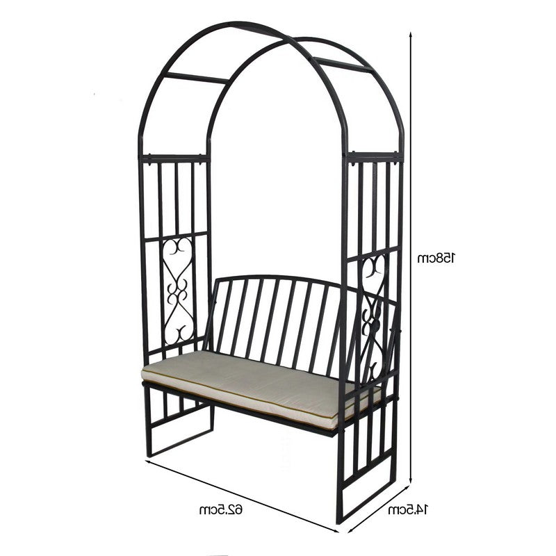 Huntingdon Garden Bench by Greenhurst - 2 Seats Beige Cushions