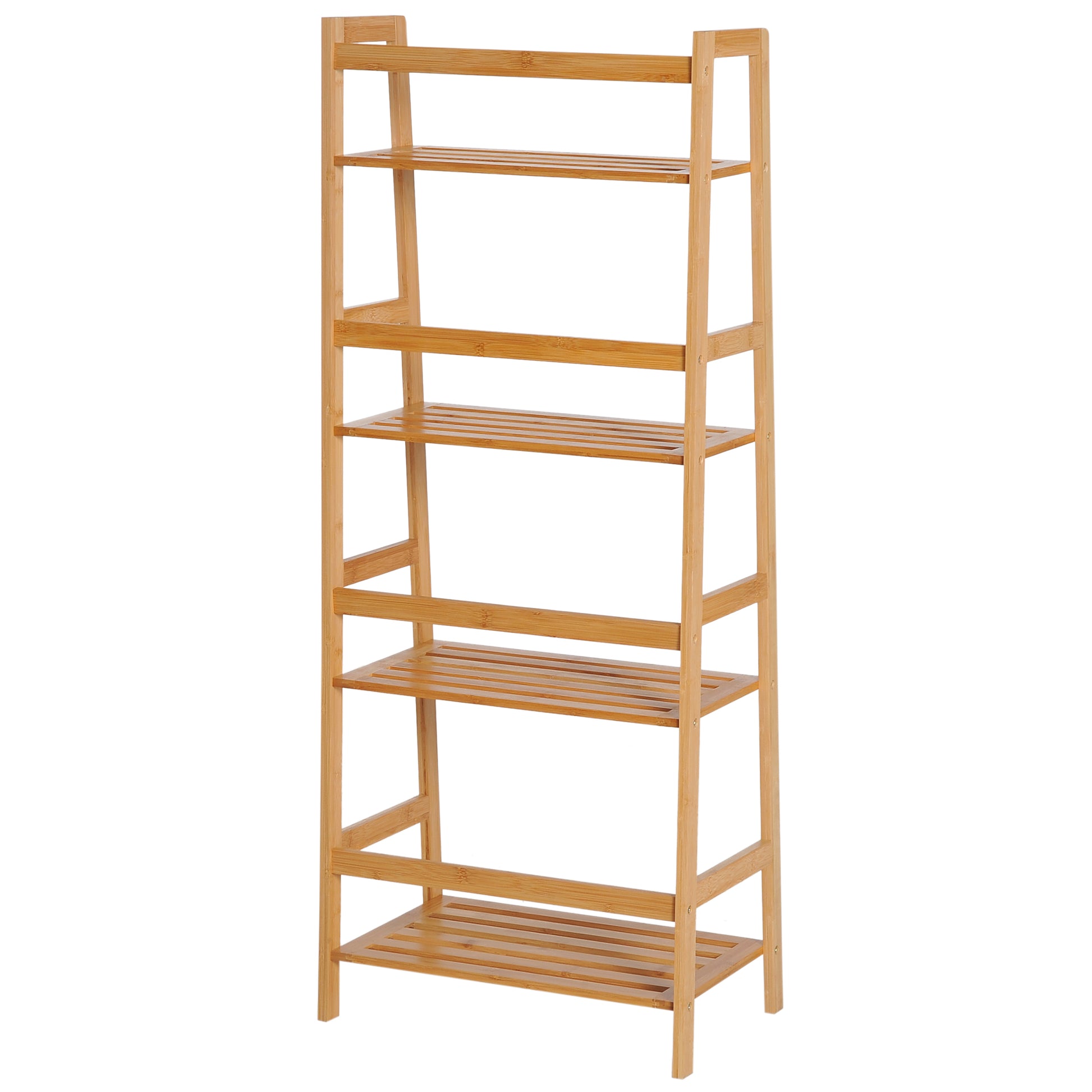 Homcom Four-Tier Bamboo Shelving Unit