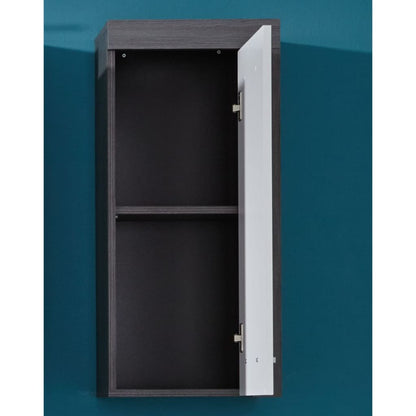 Trendteam Storage Wall Cabinet Miami White and Smokey Silver