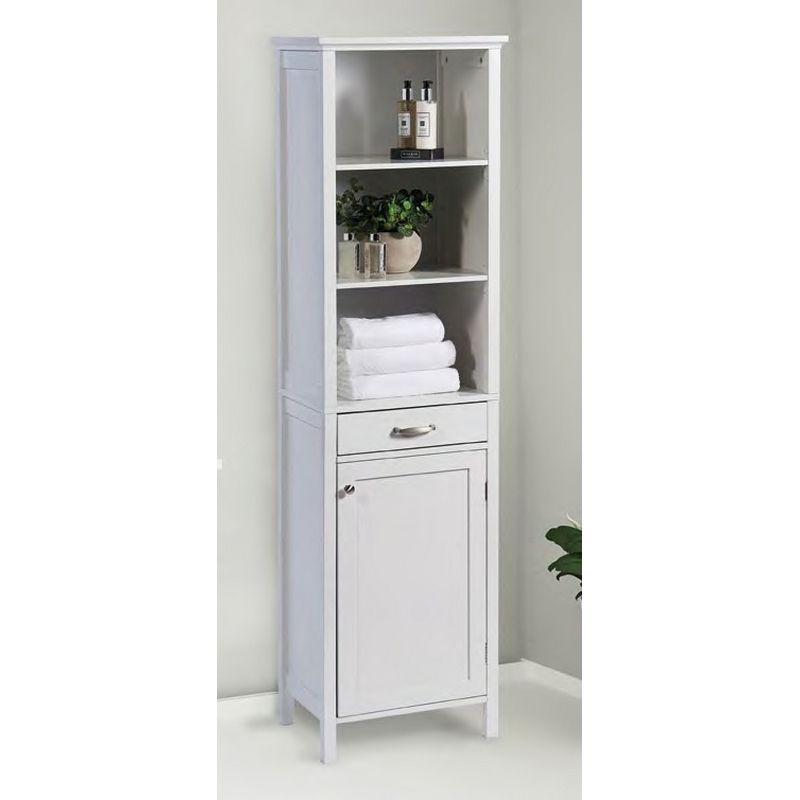 Tall Storage Bathroom Cabinet - White Colour