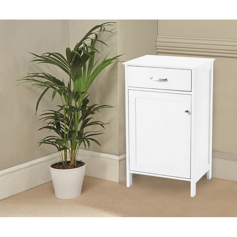 Versatile Cupboard White 1 Door 2 Shelves 1 Drawer