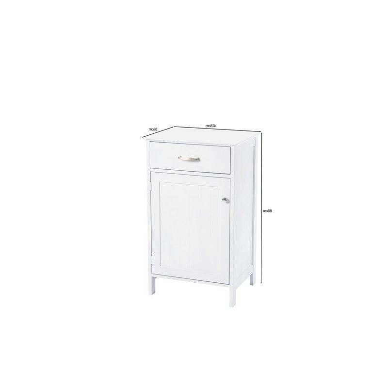 Versatile Cupboard White 1 Door 2 Shelves 1 Drawer