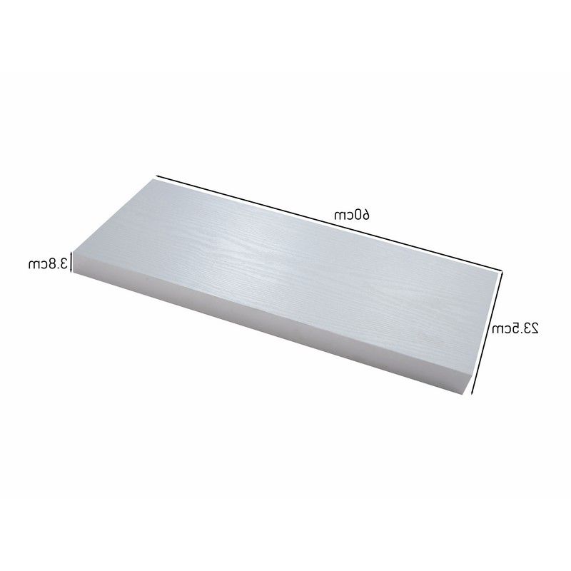 60cm Pack of 2 Floating Shelves White