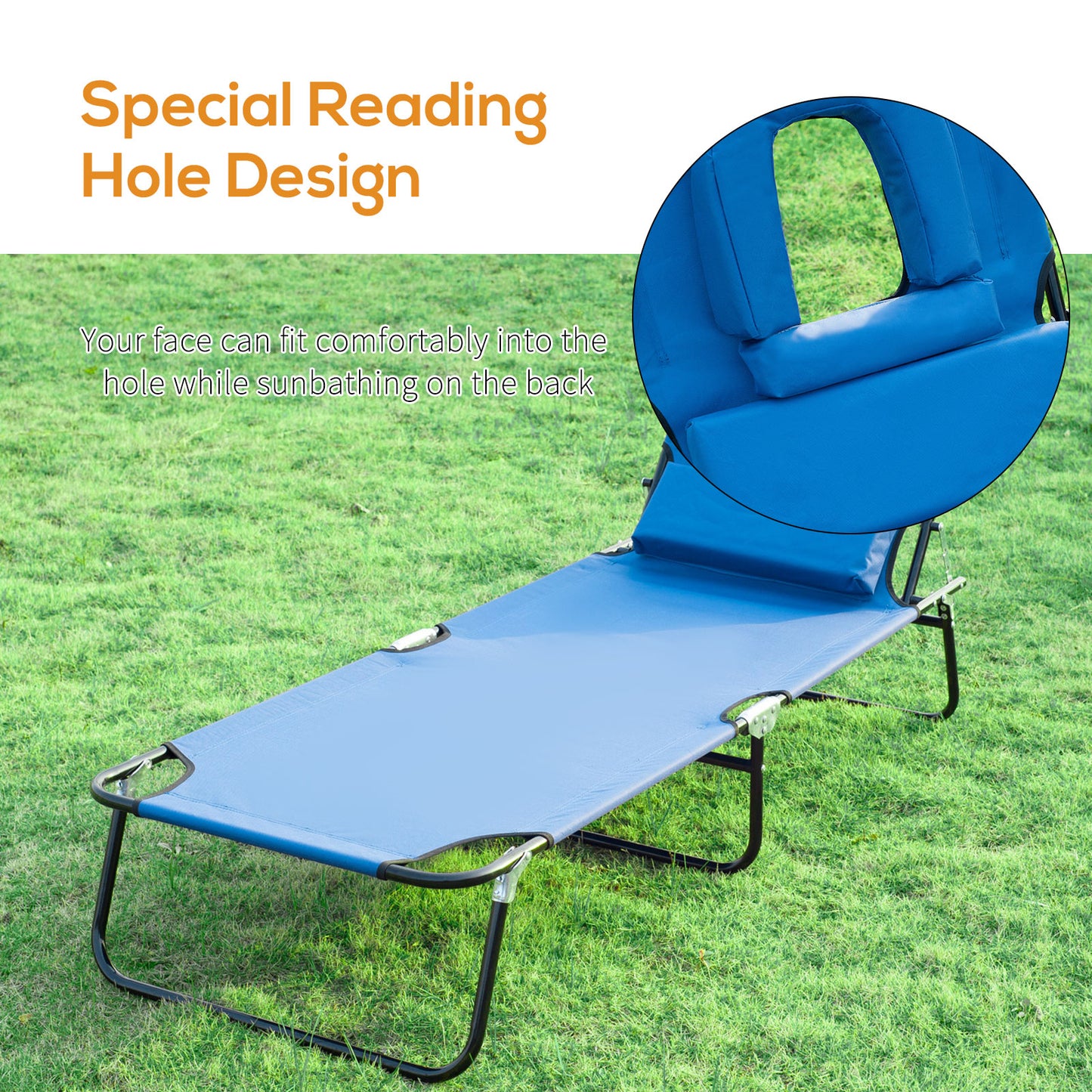 Outsunny Outdoor Foldable Sun Lounger