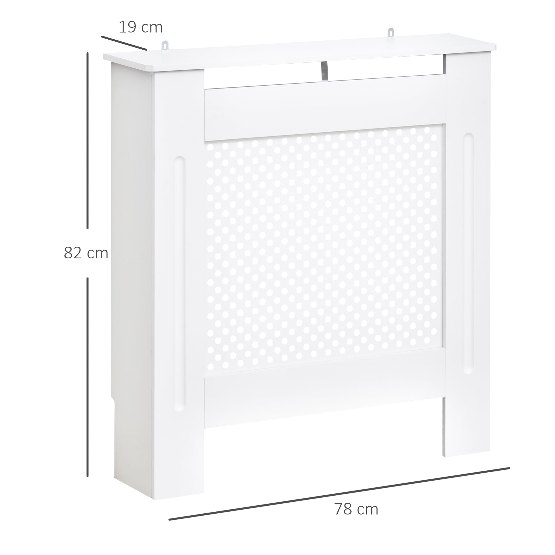 Homcom Small Medium-density fibreboard Wood Radiator Cover 78L x 19W x 82H cm -White