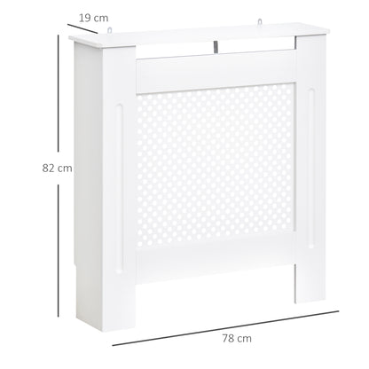 Homcom Small Medium-density fibreboard Wood Radiator Cover 78L x 19W x 82H cm -White