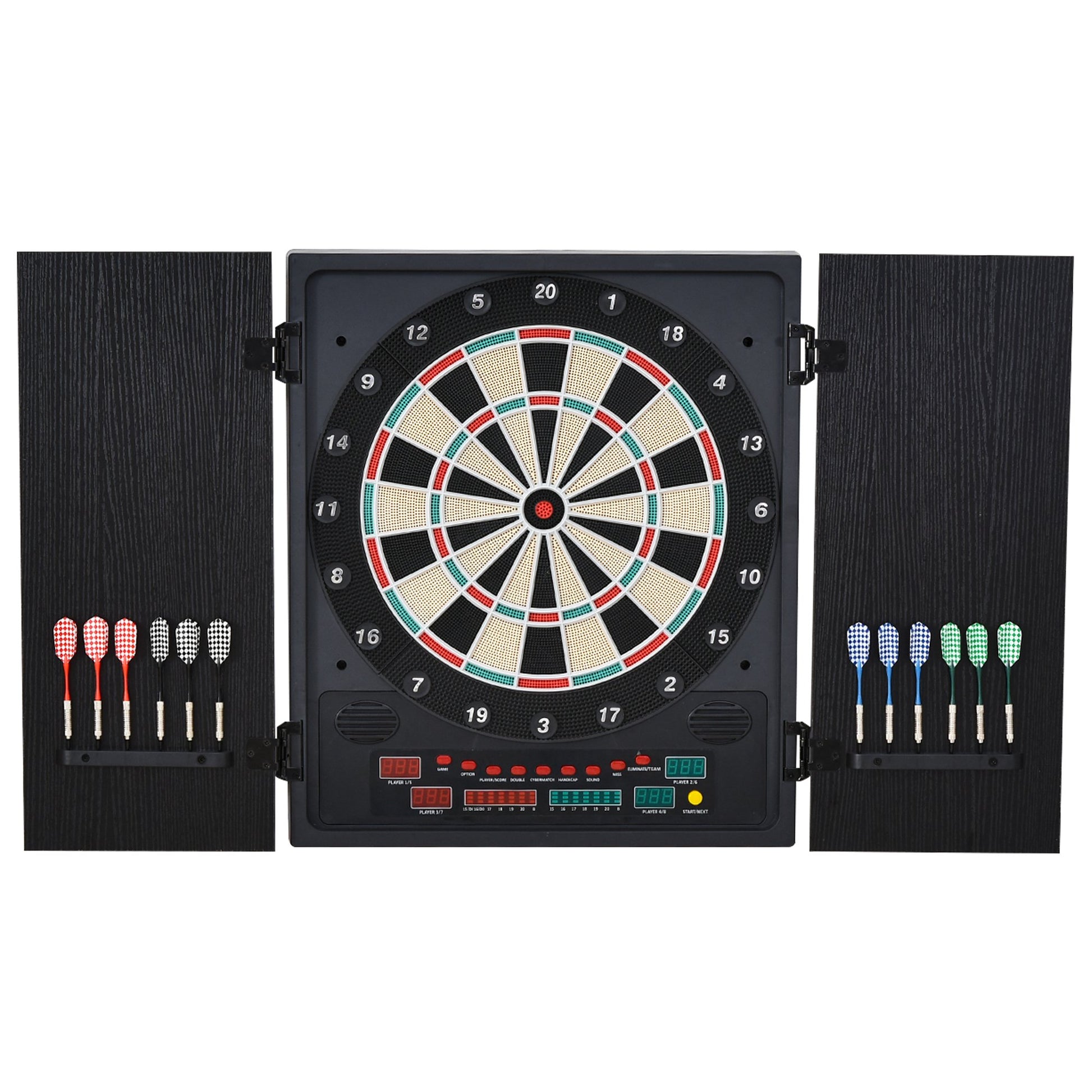 Homcom Medium-density fibreboard LED Electronic Dartboard w/ 12 Darts