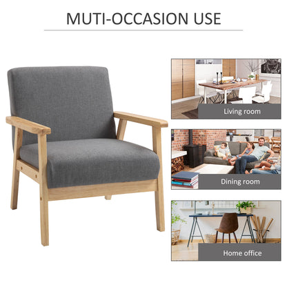 Homcom Minimalistic Wooden Frame Accent Chair