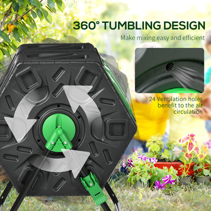 Outsunny Dual Chamber Garden Compost Bin