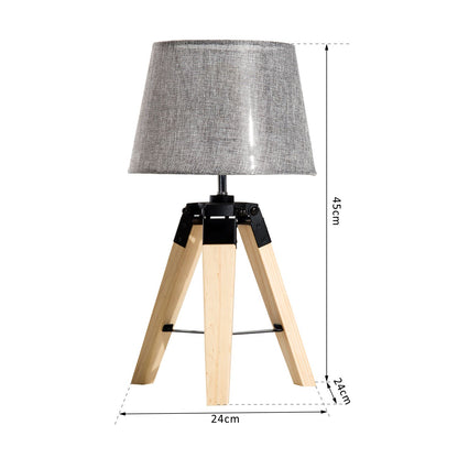 Homcom Wooden Tripod Table Lamp for Side