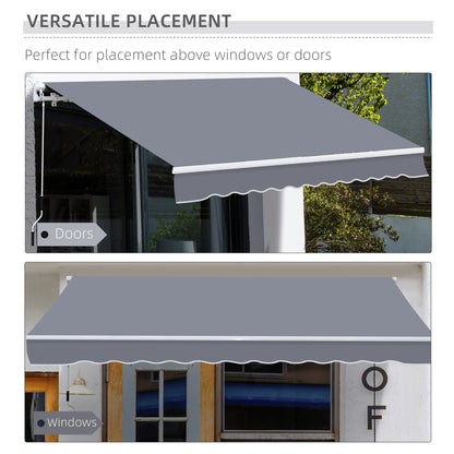 Outsunny Manual Retractable Awning Size (4M X3M)-Grey