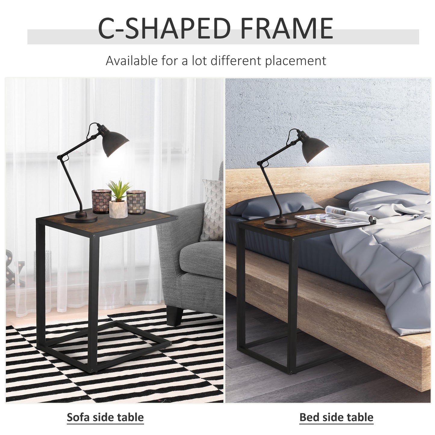 Homcom C-Shaped Side Table