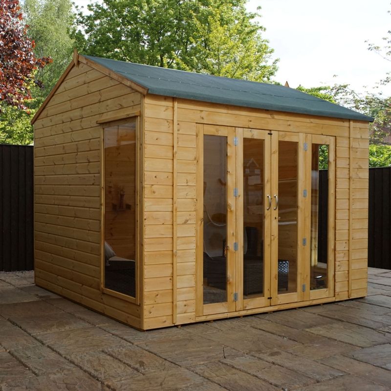 Mercia Vermont 9' 11 x 8' 1 Reverse Apex Summerhouse - Premium Dip Treated Shiplap