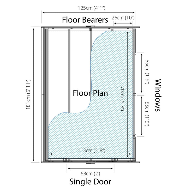 Mercia 4' 3" x 5' 10" Apex Shed - Budget Dip Treated Overlap