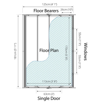 Mercia 4' 3" x 5' 10" Apex Shed - Budget Dip Treated Overlap