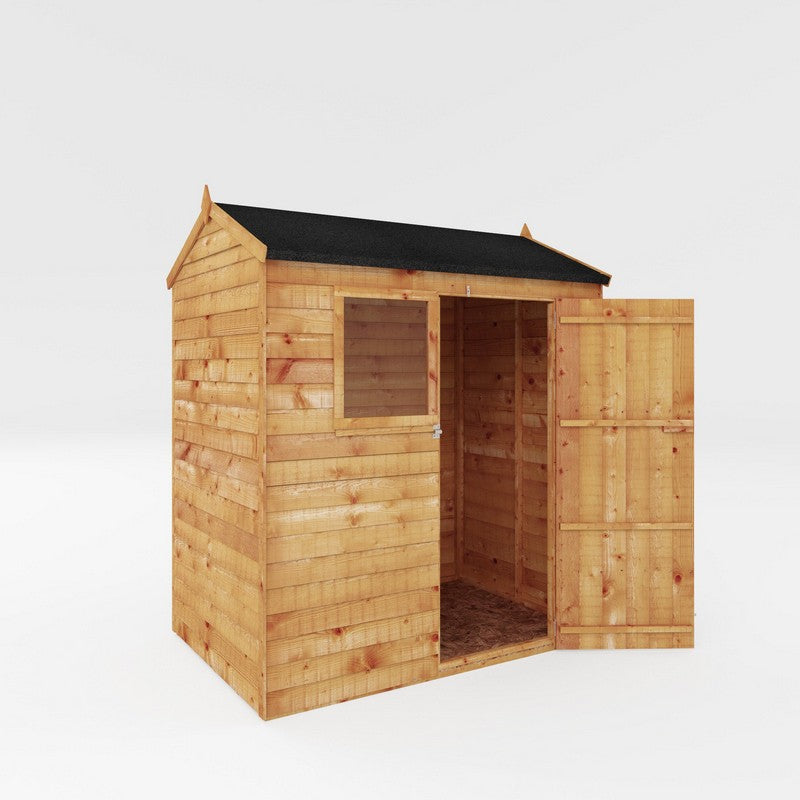 Mercia 5' 11 x 4' 3 Reverse Apex Shed - Budget Dip Treated Overlap