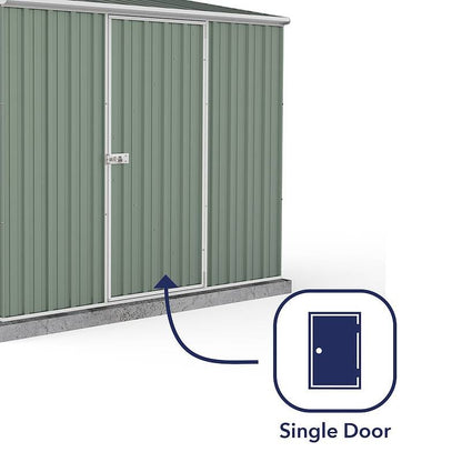 Absco 7' 4" x 4' 11" Pent Shed Steel Pale Eucalyptus - Classic Coated