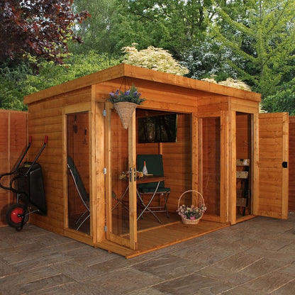 Mercia Pent 10' 2" x 8' 2" Pent Summerhouse - Premium Dip Treated Shiplap