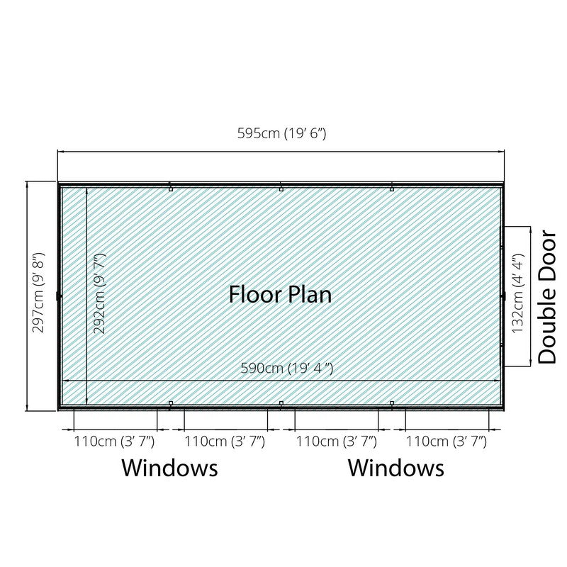 Mercia 10' 2" x 19' 9" Apex Shed - Budget Dip Treated Overlap