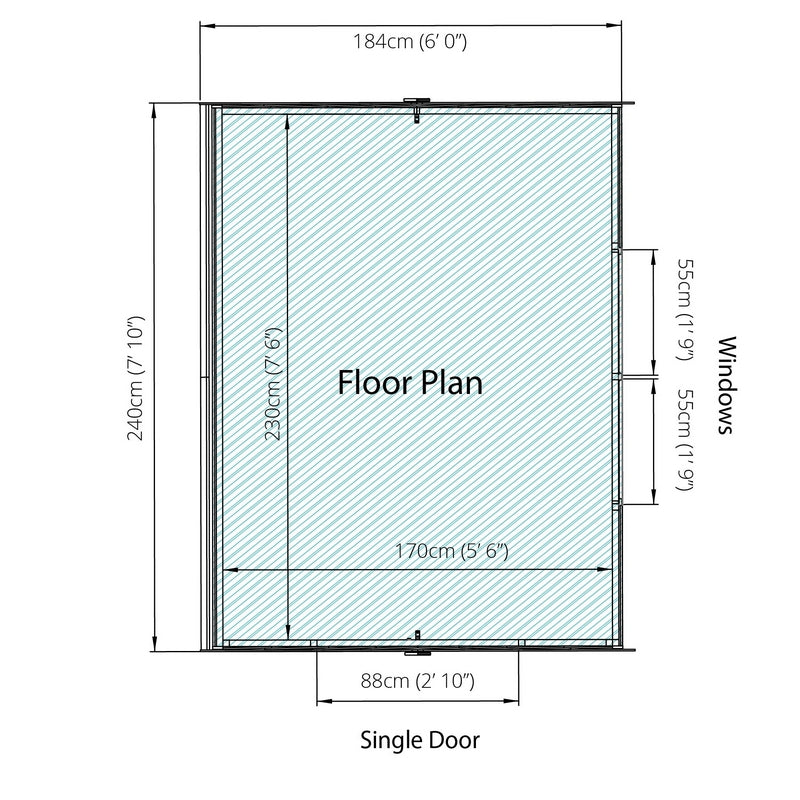 Mercia 6' 3" x 7' 10" Apex Shed - Budget Dip Treated Overlap