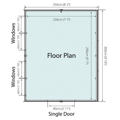 Mercia 8' 2" x 9' 10" Apex Shed - Budget Dip Treated Overlap