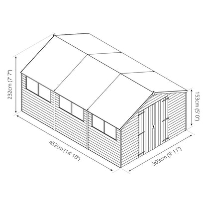 Mercia 10' 2" x 14' 10" Apex Shed - Premium Dip Treated Overlap