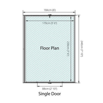 Mercia 6' 3 x 7' 10 Apex Shed - Budget Dip Treated Overlap