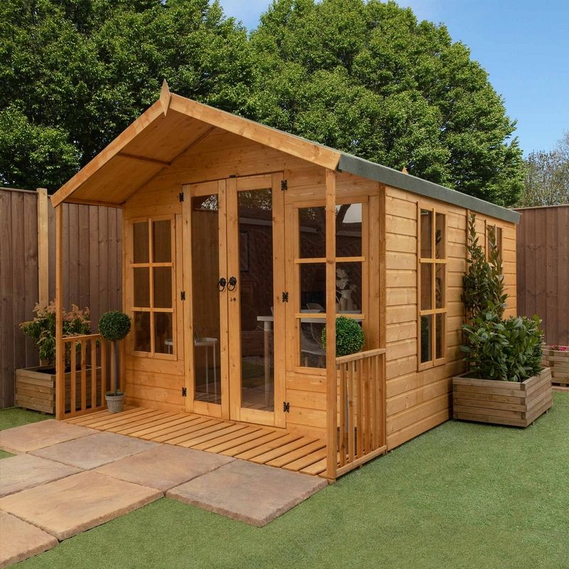 Mercia Wessex 8' 2 x 12' Apex Summerhouse - Premium Dip Treated Shiplap